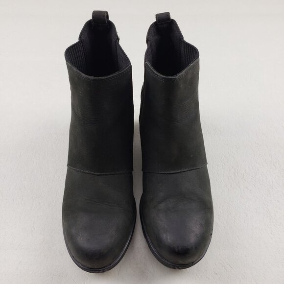 Sorel Joan of Arctic Wedge II Chelsea Boot Women 8.5 Black Leather Pull On Ankle - Picture 5 of 13